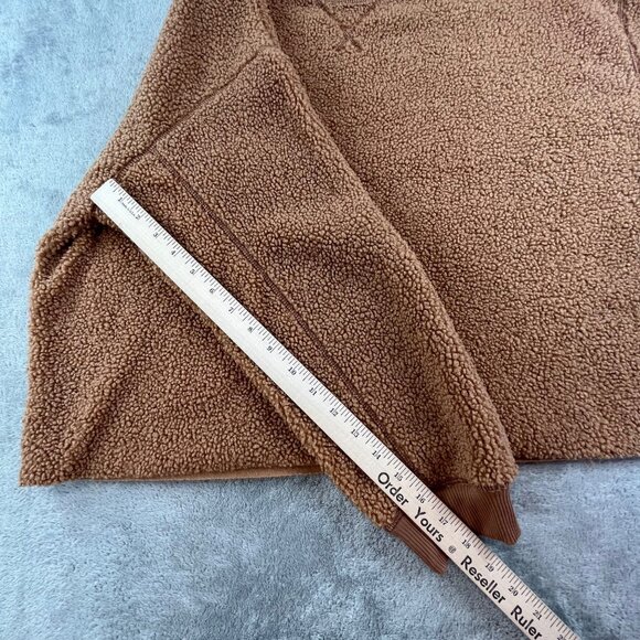 Y2K American Eagle Sweater Women's Large Brown Sherpa Crewneck Warm Cozy Cottage - Picture 6 of 10